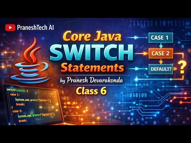 CORE JAVA | BASIC PROGRAMS | SWITCH STATEMENTS BY PRANESH DEVARAKONDA | Class6