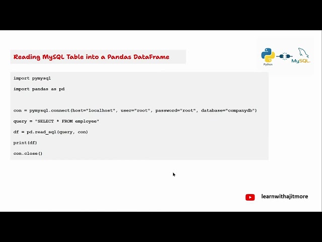 Python MySQL Connectivity (Lecture #3) #viral #python #mysql