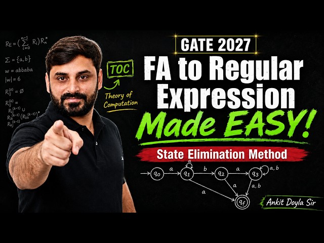 FA to Regular Expression Made EASY !! | State Elimination Method | TOC | GATE 2027 | Ankit Doyla Sir