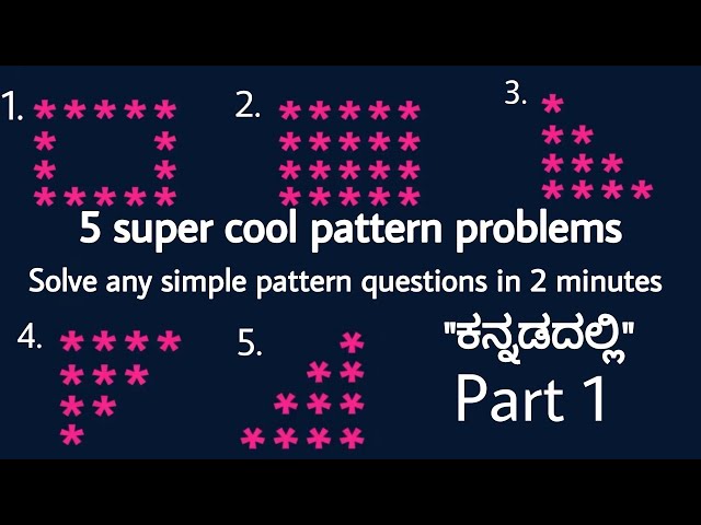 How to solve Pattern questions in java|java placement course ಕನ್ನಡದಲ್ಲಿ|@ManojPN