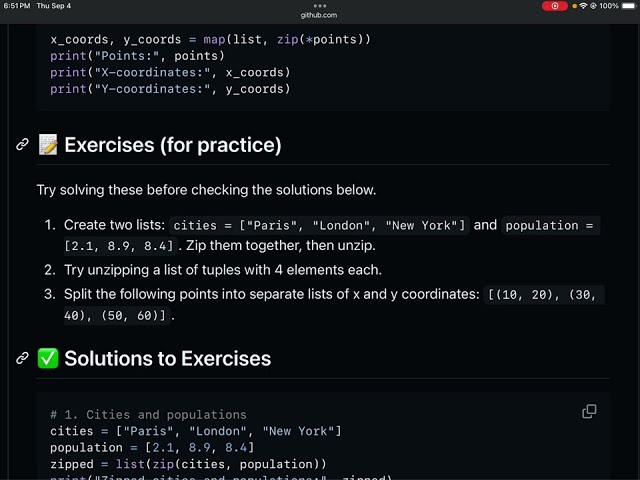  How to Unzip a Zipped List - Examples Exorcises Quiz | Python Tutorial 