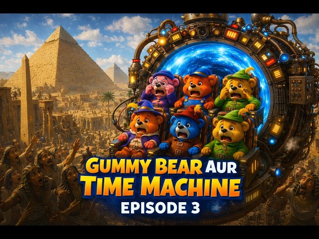 Gummy Bear Aur Time Machine | Hindi Cartoon Story | 3D Animated Adventure for Kids #kids #trending