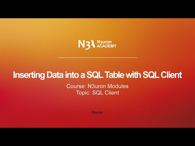 Inserting Data into a SQL Table with SQL Client