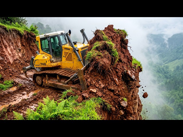 Massive Bulldozer Building Steep Mountain Road | Extreme Heavy Equipment Construction