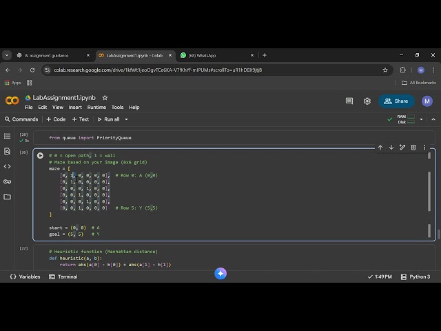 A* Search Algorithm in Python | Maze Pathfinding | Artificial Intelligence