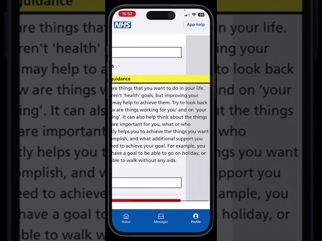 Universal Care Plan (UCP) - Patient NHS App Walkthrough Video