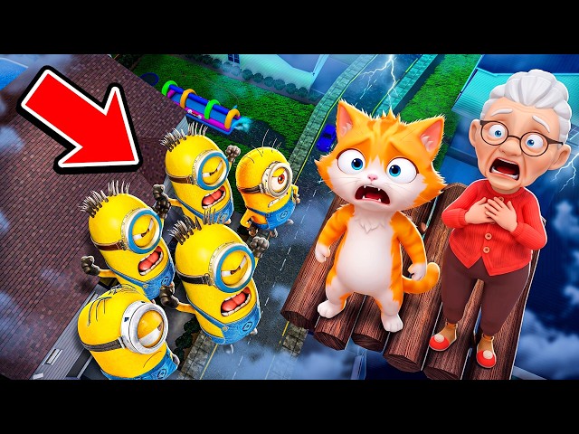 Building A SKYBASE to HIDE FROM EVIL MINIONS! (I Am Cat VR)