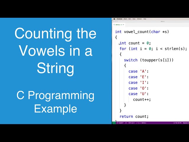 Counting the Vowels in a String | C Programming Example