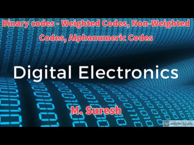 10-09-2020 Digital Electronics Binary codes-Weighted Codes, Non-Weighted Codes, Alphanumeric Codes