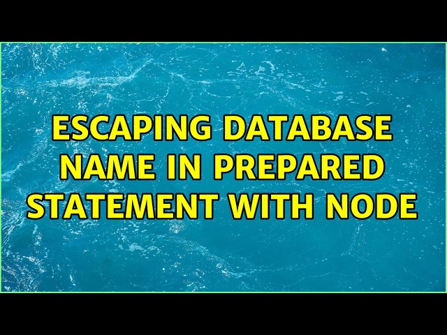 Escaping database name in prepared statement with Node
