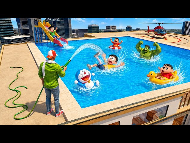 💥 Jack Ke Banaya Terrace Pe Giant Swimming pool 🏊 indian theft auto simulator | indian Game