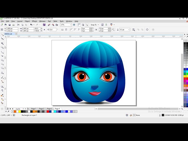 Coreldraw beginners tutorial, graphics design, 3D emoji graphics design, logo design