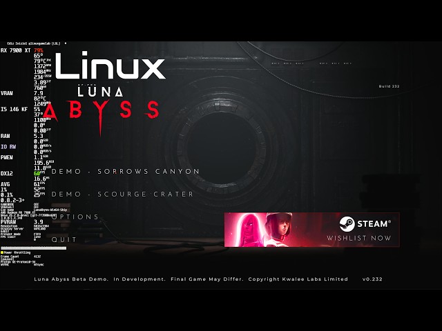 Luna Abyss FPS-Shooter Linux 6K Gameplay