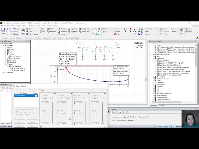 Creating and Tuning Filters in Ansys Circuits Electronics Student Version