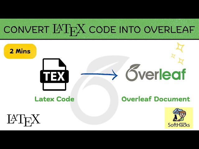 How to convert LATEX code into OVERLEAF document | Latex to Overleaf Conversion