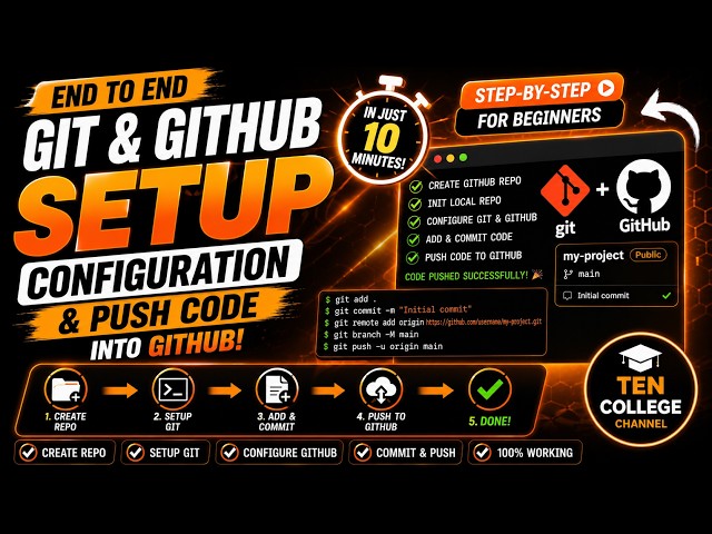 Git & GitHub Setup for Beginners (2026) 🚀 | Create Repository & Push Code to GitHub in 10 Minutes