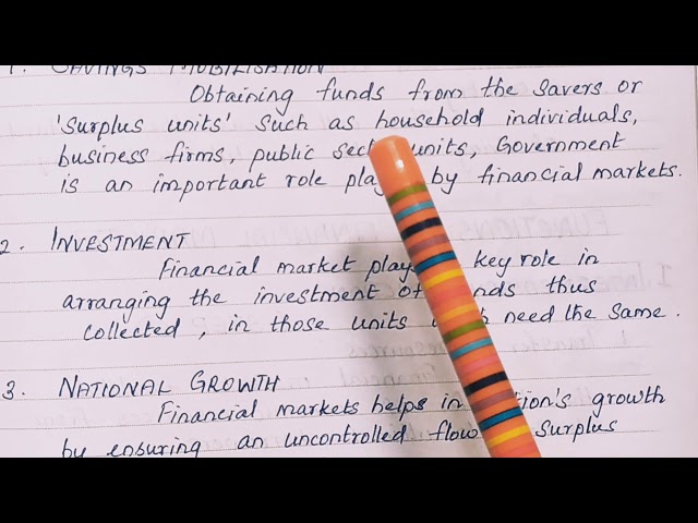Role of Financial Markets / TN PLUS TWO COMMERCE