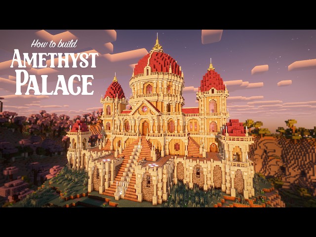 How to Build an Amethyst Palace in Minecraft | Fantasy Palace Tutorial