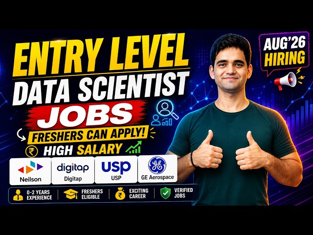 Entry-Level Data Scientist Jobs 2026 | 6 Latest Openings + Internship | Freshers Can Apply
