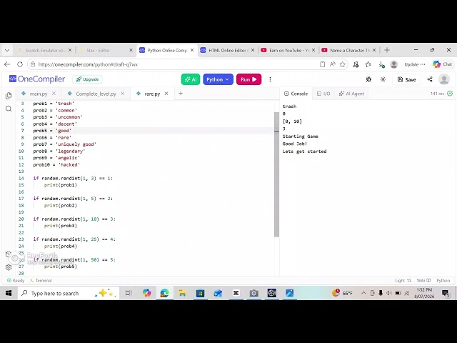 Python code on OneCompiler Python code
