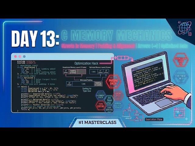 Day 13: C Memory Mechanics – Structs, Pointers, and the Arrow Operator in C