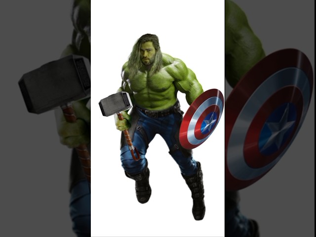 Hulk + Thor + Captain America + Drax = 🤯💀 || Fusion art || #shorts #youtubeshorts