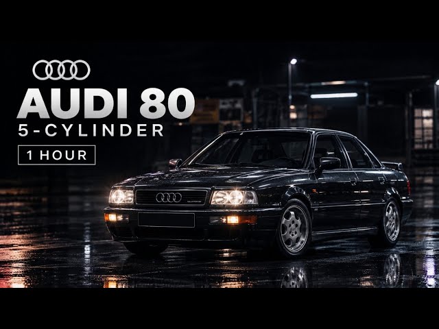 1 HOUR Audi 80 5-Cylinder Engine Sound 🔊 Seamless Driving Loop