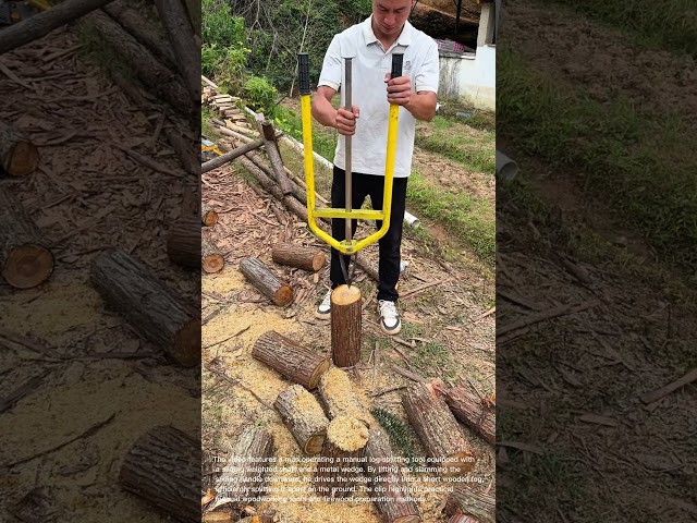Efficient Firewood Preparation: Using a Manual Log Splitting Tool