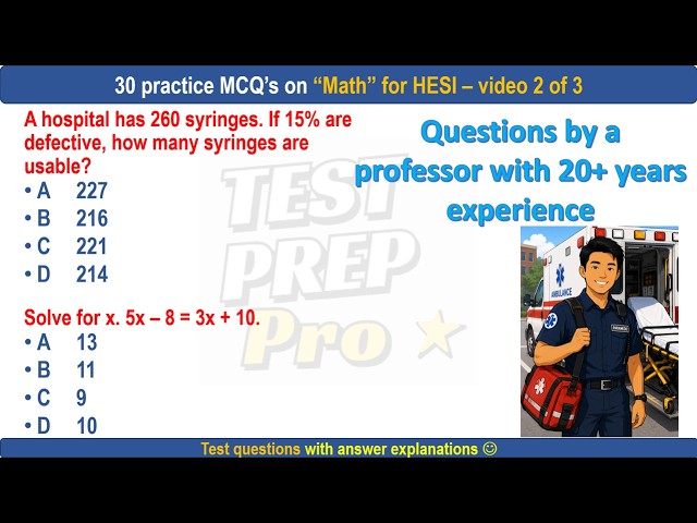 30 HESI Part 2 Math practice questions | HESI | #math #mathematics #mathtricks #mathtrick #maths