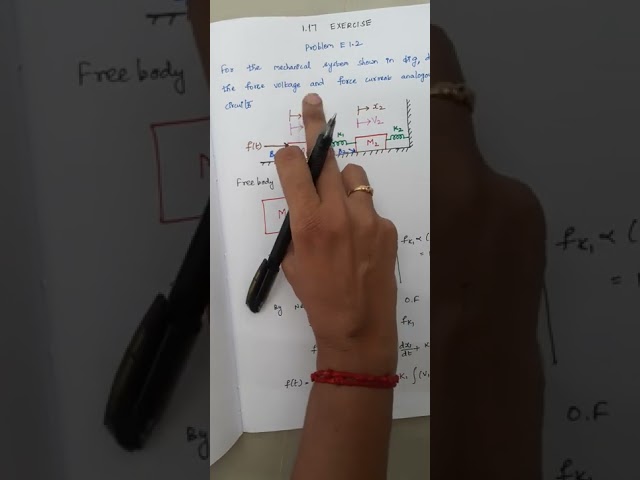Exercise 1.17  (Problem E1.2) (control systems)Finding Force voltage and Force current analogy