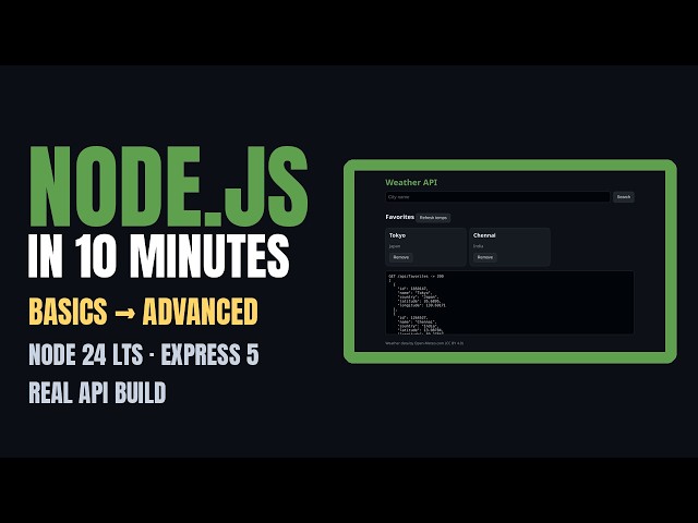 Node.js in 10 Minutes: Basics to Advanced with a Real App (Node.js 24 LTS)