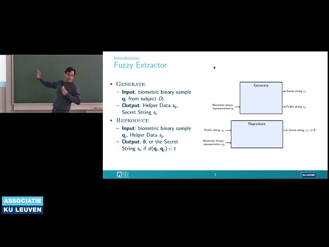 COSIC seminar "Strengthened Fuzzy Extractors using Turbo-codes..." (Enrique Argones Rúa, COSIC)