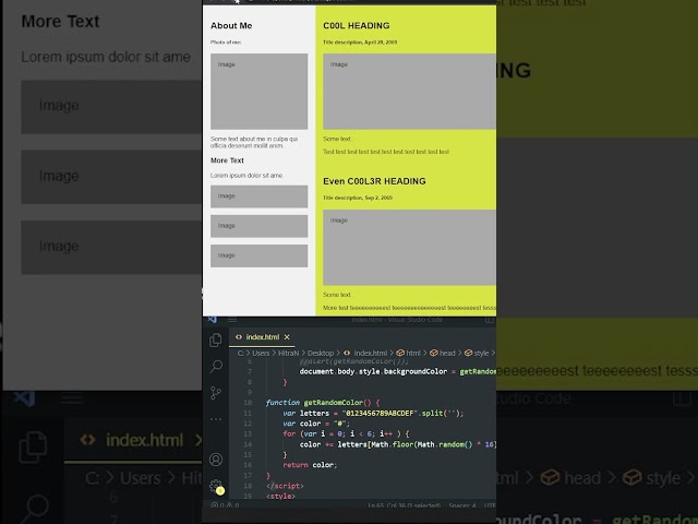 First HTML and CSS tutorial be like...