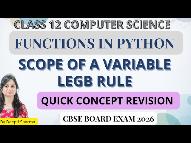 Scope of a Variable in Python | LEGB Rule in Python | Local  & Global Scope in Python#boardexam2026