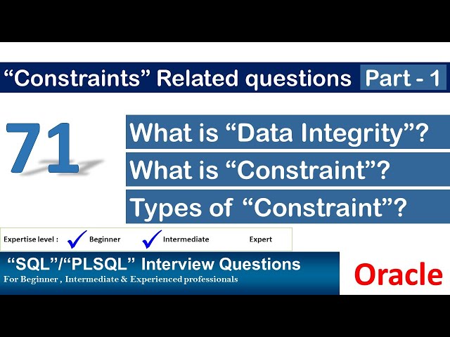 Oracle PL SQL interview question | What is Data Integrity and Constraints | Types of Constraints