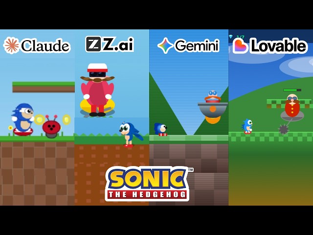 Le pedí a Claude, Lovable, Gemini y Z.ai glm que crearan Sonic y el resultado fue Tremendo!!