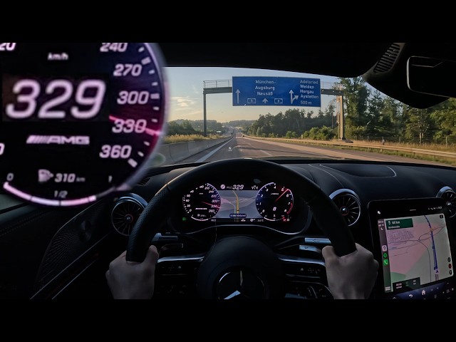 329KPH AMG SL63: Stuttgart to München CRAZY TOP SPEED BLAST | German Autobahn | 4K ASMR POV Drive