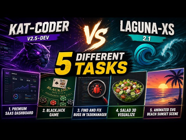 KAT-Coder-V2.5-Dev vs Laguna-XS-2.1 - 5 Local AI Coding Tests