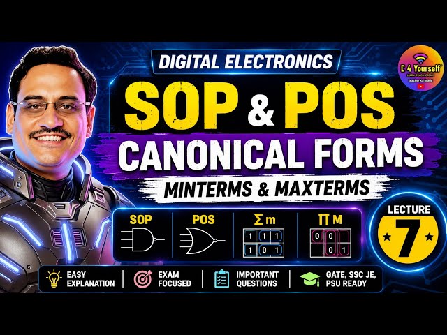 Digital Electronics Lecture 7 | Canonical Forms | SOP, POS, Minterms & Maxterms
