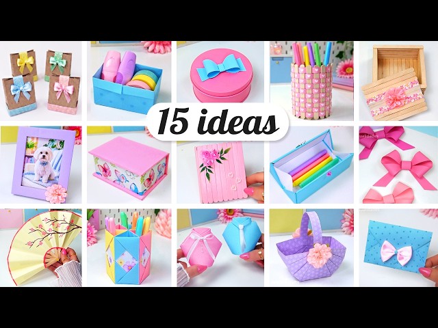 15 DIY Easy & Quick Craft Ideas: Paper Crafts, Cute Gifts and Home Decor Ideas