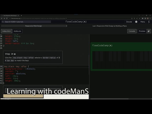 Learn HTML & CSS | FreeCodeCamp Build a Piano: Step 26