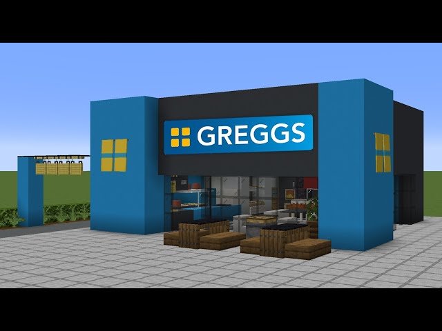 How To Build a Greggs In Minecraft | Fast Food Bakery Tutorial