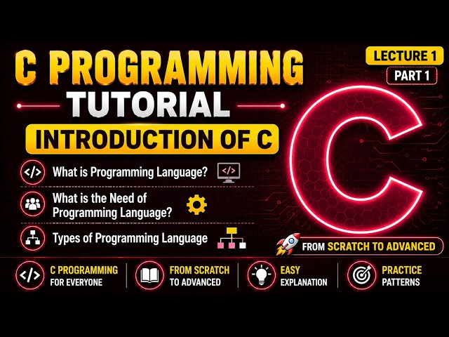 Introduction to C | C Programming Tutorial | From Scratch to Advanced | BS Niranjan