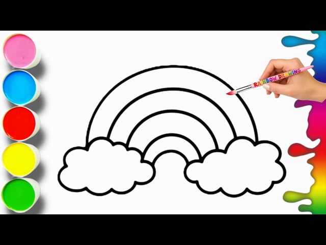 🌈 Easy Rainbow Drawing For Kids |How To Draw A Rainbow | Step by Step Rainbow Drawing Tutorial
