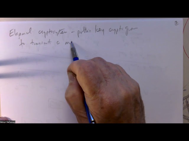 Cryptography - Lecture 8 - Elgamal cryptosystem and Exercise 2.8