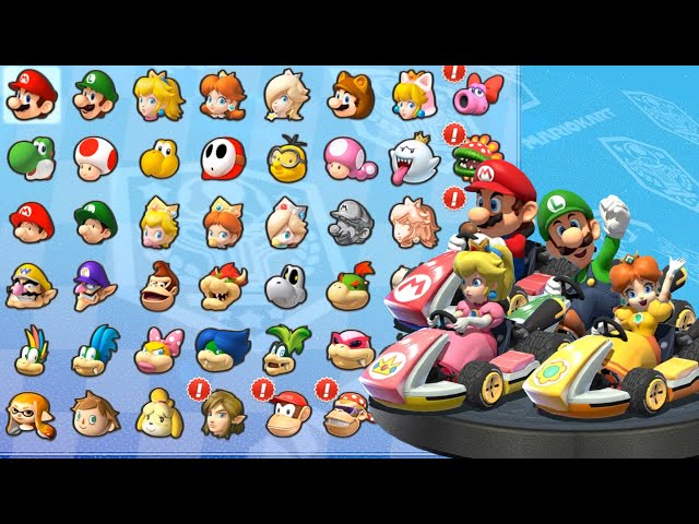 Mario Kart 8 Deluxe - Mario vs Luigi vs Peach vs Daisy use Superstar in every Races