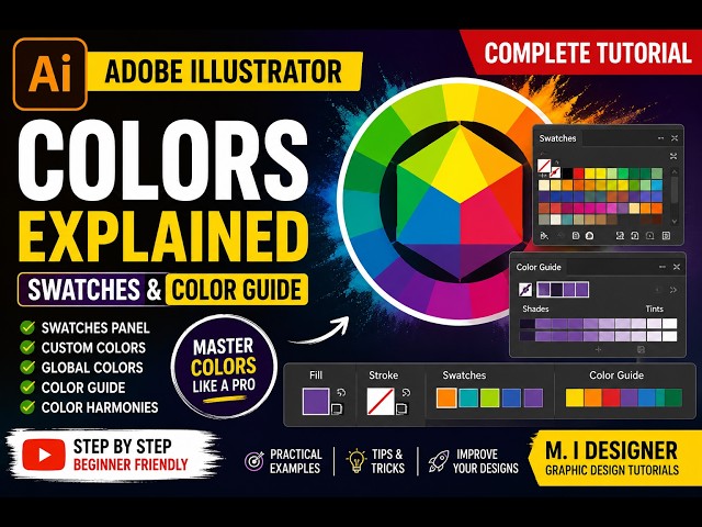 Adobe Illustrator Colors Explained | Swatches & Color Guide Complete Tutorial