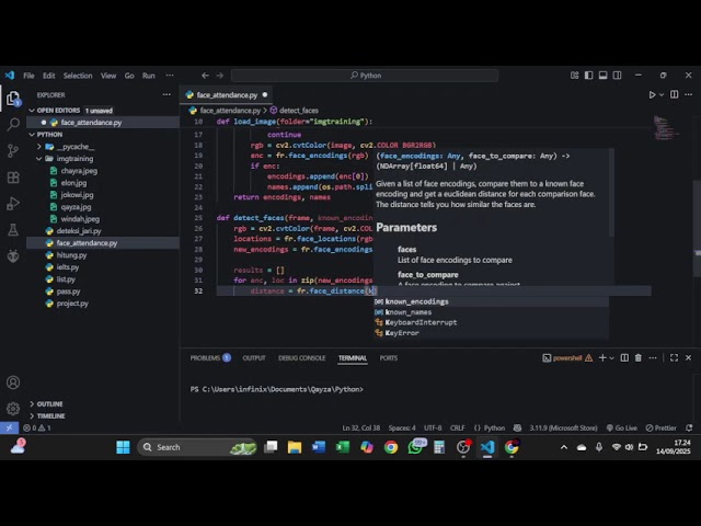 Face attendance with python - Last part