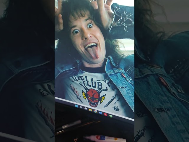 My drawing of Eddie from Stranger Things #viralshort #fyp