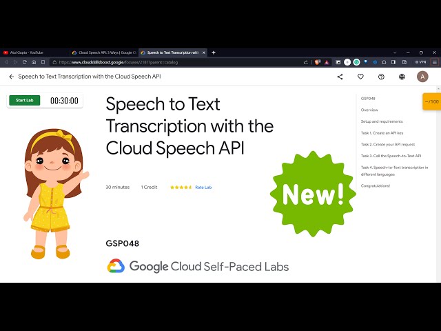 Speech to Text Transcription with the Cloud Speech API | GSP048 | #qwiklabs